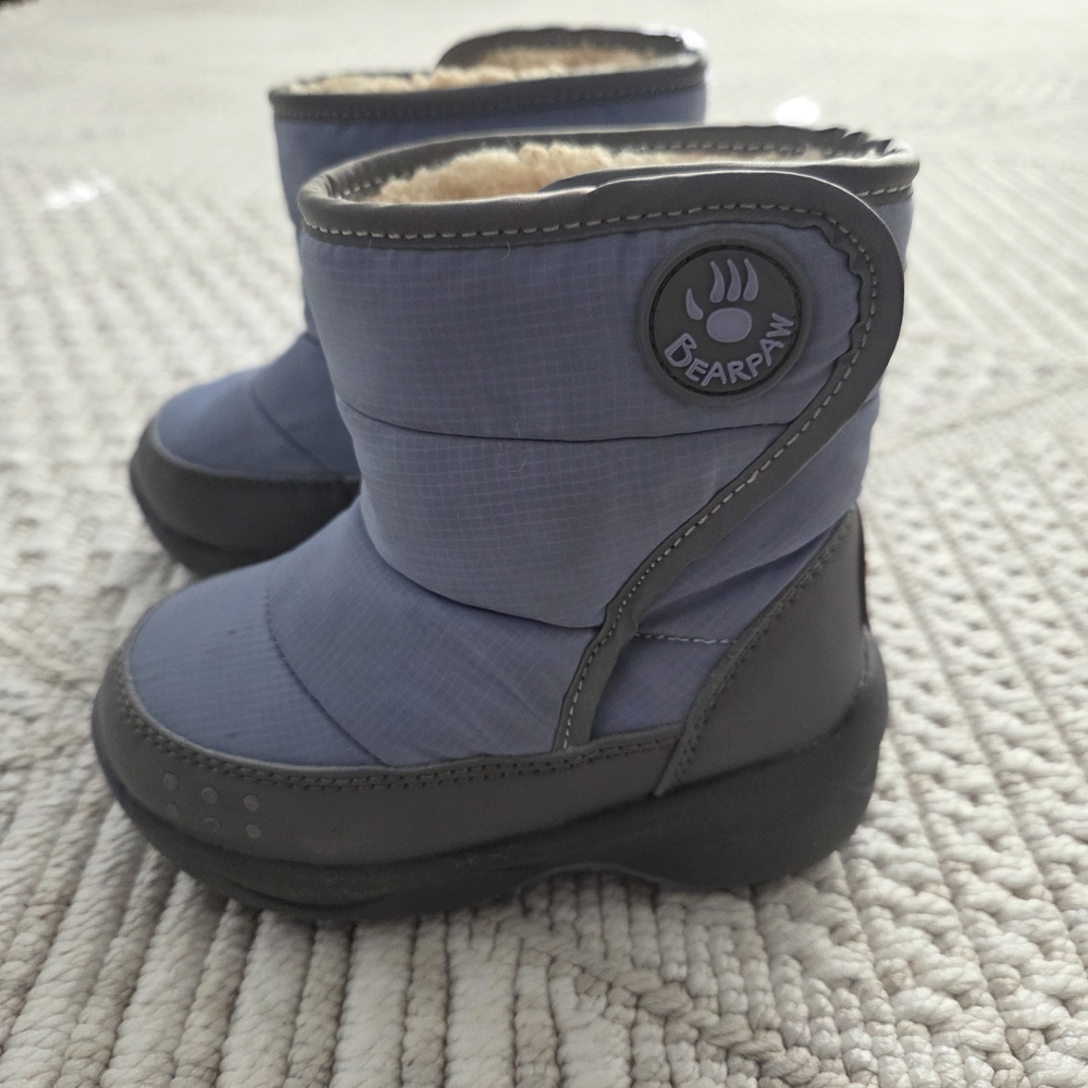 BearPaw Kids' Slate Blue Winter Pull-On Boots
